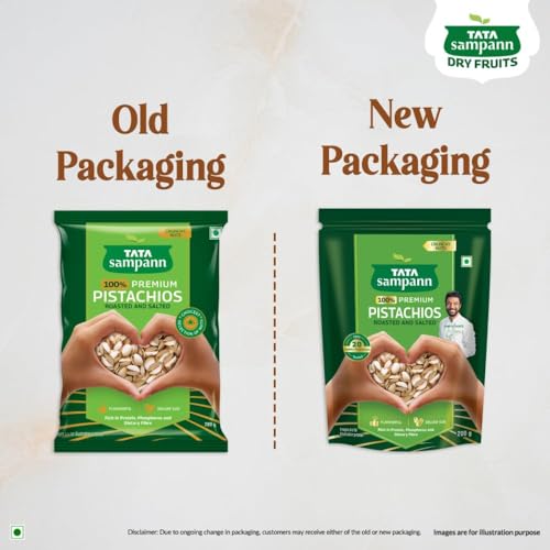 Image of Tata Sampann Pistachios Roasted & Salted, Pista, 200g, Rich In Protein, Phosphorus, & Dietary Fibre, Premium Nuts & Dry Fruits, Crunchy & Delicious Healthy Snack