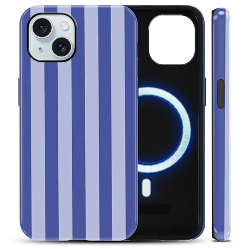 Coque iPhone 15 rayée MagSafe idéale pour le bureau et les sorties