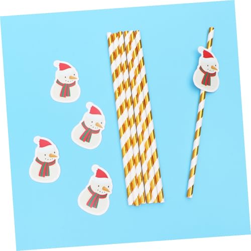 Beaupretty Pitillos de Papel Navidad 30 pcs miniatura 5