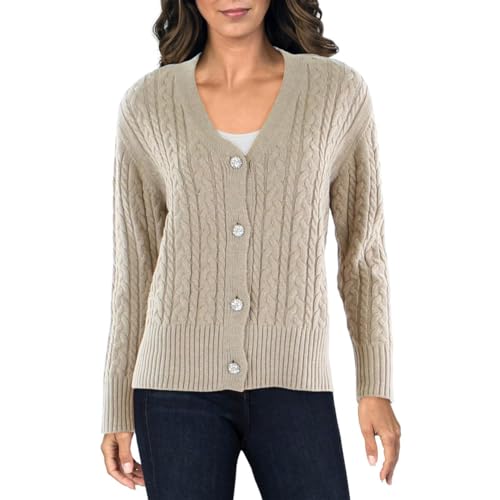 Image of Anne Klein Women's Cable Cardigan W Jewel Buttons