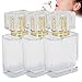 Sonew 3Pcs 50ml Refillable Glass Perfume Bottle, Spray Transparent Liquid Empty Beauty Cosmetic Bottle(Gold)