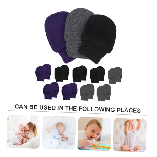 9 Pairs Scratch Mittens of Cozy Cotton Gloves for Newborn Boys and Warm Keeping No Scratch Mittens Grey for Comfort and Protection2