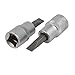 Aexit FD7 Slotted Hand Operated Tools Head 3/8-inch Square Chrome Vanadium Steel Drive Socket Adapter 2pcs Model:76as591qo526
