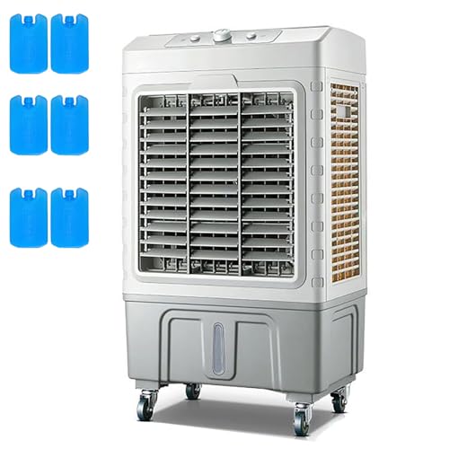 DCLINAD Ventilador de Aire evaporativo Comercial con Tanque de Agua de 50 litros, Potente Aire Acondicionado Industrial y doméstico 3 en 1 para una refrigeración y humidificación eficientes