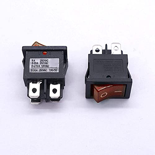Interruptor balancín mini DPST de 4 pines y 2 posiciones para control de corriente AC 5