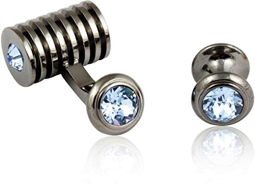 Set de Mancuernillas y Botones Cuff-Daddy con Cristal Azul miniatura 2