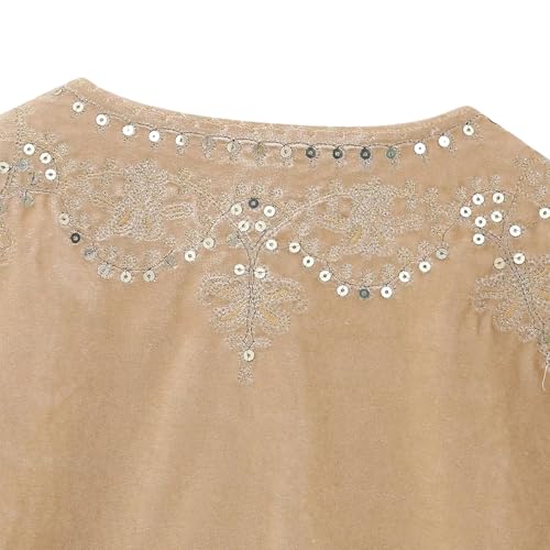 Image of Women Vintage Floral Embroidered Vest Y2K Sleeveless Open Front Cardigan Boho Linen Cropped Waistcoat