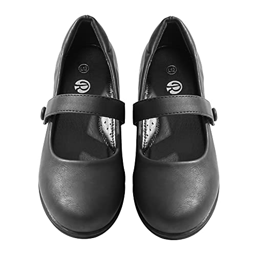 Rekayla Girl's Mary Jane School Uniform Shoes Black L13