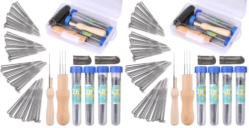 Image of 82PCS Needle Felting Tools, Needle Felting Needles, 4 Sizes Felting Needles with Needle Bottle Felting Tool Holders, Complete Needle Felting Supplies for Beginner Professional (Pack of 2)