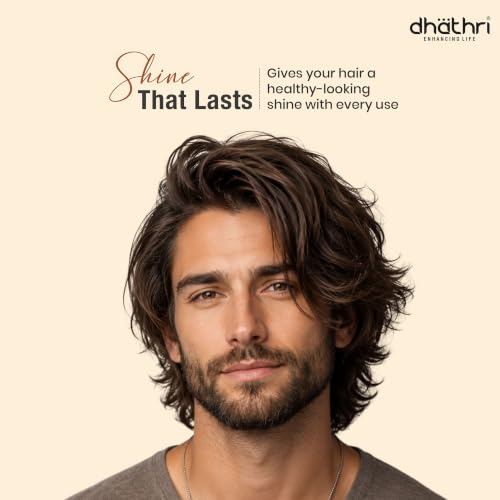 Image of Dhathri Almond & Moroccan Argan Hair Oil with Vitamin E | Helps Reduce Hair Breakage & Strengthen Hair | Non-Greasy, Paraben-Free Formula for Hair Nourishment & Shine | for All Hair Types, 300ml