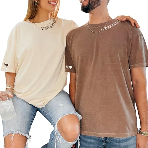 Matching Shirts for Couples Matching Outfits Anniversary Tshirts for Couples Valentines Day Tshirt Roman Numeral Date (Comfort Colors)