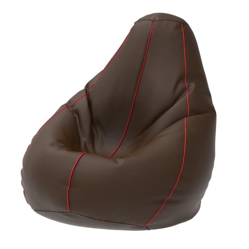 Image of Biggie Bean Bag with Beans Filled 6XL- Official: Bailey & Bakers Bean Bags - Max User Height : 6-6.5 Ft. - Weight : 99-110 Kgs(Model: Brown Red)