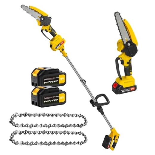 Potatore su palo, motosega elettrica a misura di siepe telescopico 550 W, motore senza spazzole, asta retrattile da 2,7 a 3,6 m, 2 x 1,5 Ah Batterie, taglio ad alta precisione per potatura giardiniere