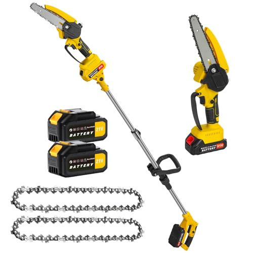 Elagueuse sur Perche, Tronçonneuse Électrique Taille Haie Telescopique 550W, Moteur Sans Balais,...