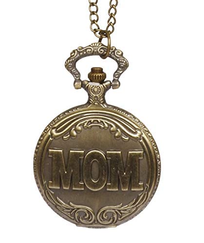 RAYO Vintage Mom Embossed Pocket Keychain Watch - Metallic