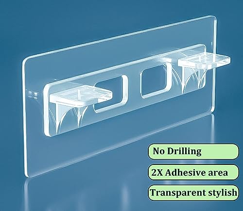 Image of 2 PCS AdhesiveShelf Double Row Hook Bracket Self Adhesive Shelf Support Pegs Punch FreeShelf Pins Shelf Clips for Cabinet Cupboard Kitchen Bathroom Closet FurnitureShelf Holder Organizer