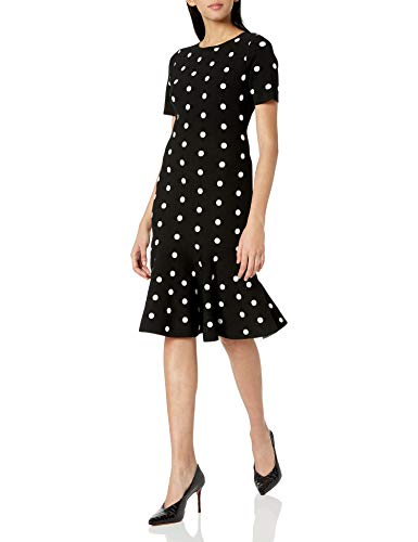 MILLY Women's Polka Dot Mermaid Dress, Black/White, M