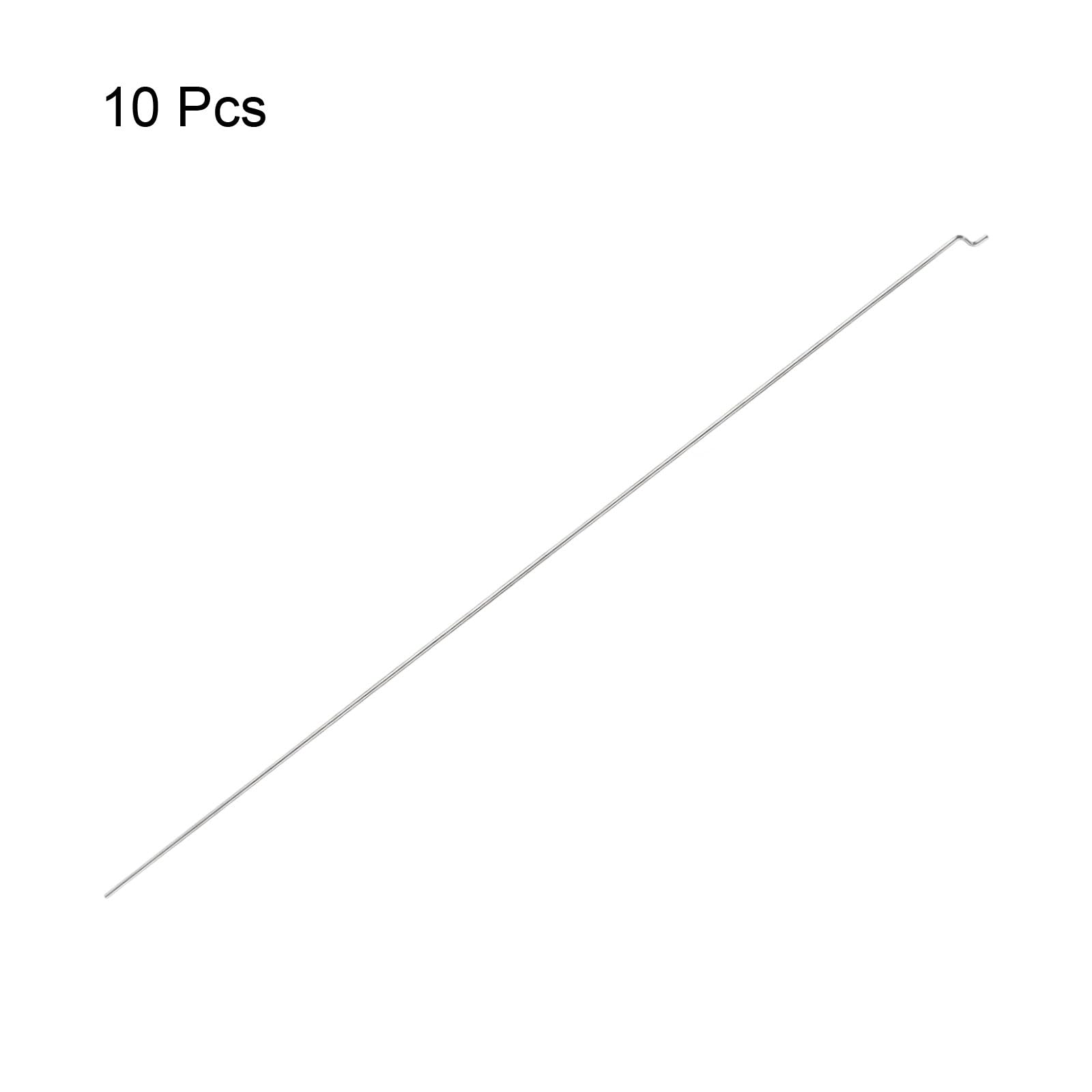 QUARKZMAN 10 sztuk 1,2 x 300 mm (11,81 cala) stalowe pręty do pociągu/docisku części do samodzielnego montażu RC, samochodu, łodzi, samolotu, helikoptera, zamienników, modeli, srebrnych