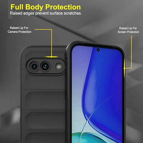 Image of amazon basics Back Case Cover for Google Pixel 9A | Compatible for Google Pixel 9A Back Cover | Liquid Silicon Magic Case with Camera Protection | Black