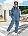 AGERWAY Clothes for Girls Sweatsuit Fall Winter Clothing Sets Fashion Hoodie Sweatshirts and Pants Sets Teenage Girl Clothes 2Pcs Outfits Size 10 12 Grey Blue