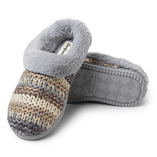 Dearfoams Women's Cora Striped Knit Clog Slipper2