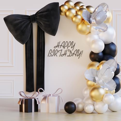 Black Bows Birthday Decorations, 30''×18'' Large Bows for Party Decorations Wedding Backdrop Coquette Decorations, Big Bows for Wall Decor Baby Shower Backdrop Room Decorations Christmas Tree Bows
