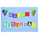 Paillasson Personnalité Joyeux Anniversaire avec des Ballons Paillasson Décoration De La Maison Entrée Tapis De Porte Antidérapant Tapis De Sol Lavable