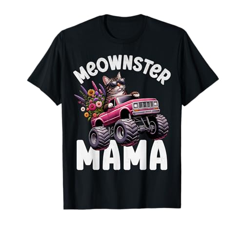 Funny Monster Truck Mamá Gato Mujeres Monster Truck Mamá Fiesta Camiseta