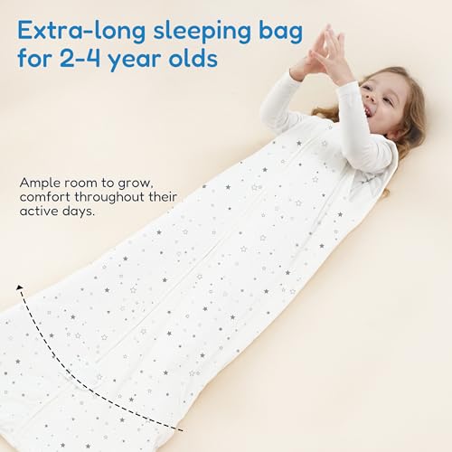 Image of TotAha Toddler Sleep Sack, 1.0 TOG, 2T-3T-4T, Grey Star