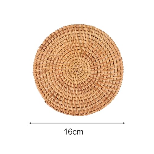 Sets de table ronds en rotin 16cm et dessous de plat isolants