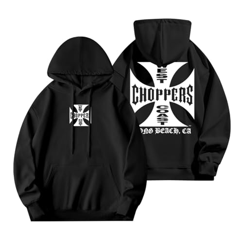 West Coast Choppers Iron Cross T-Shirt Black Fashion Mens Hoodie weatshirts Black S-3XL