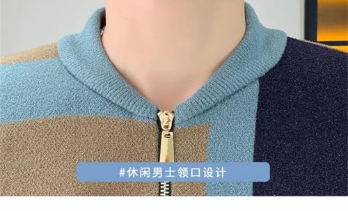 Men's Casual Knitted Men's Sweater Youth Versatile Sweater Cardigan Cardigan Patchwork2