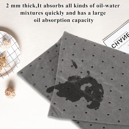 Image of 100Pack Oil Absorbent Pads - 13 inch x 9.8 inch Oil Spill Mat Absorbing Sheets - Floor Speedy Dry Water Absorbent Mat - Oil Absorber Pads for Home, Garage,7 Gal Absorbency