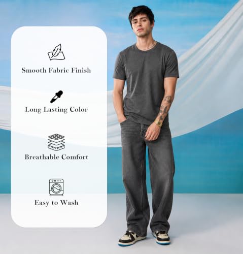 Image of Sleepynuts Men's Everyday Wear Crew Neck Regular Fit T-Shirt | Half Sleeve Solid Plain Casual T-Shirt for Men | Soft Breathable Fabric |