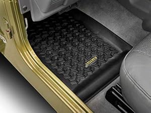Barricade Front Floor Mats; Black Compatible with 97-06 Jeep Wrangler TJ