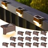 SOLPEX Solar Deck Lights Outdoor 16 Pack, Solar Step Lights Waterproof Led Solar lights for Outdoor Stairs, Step , Fence, Yard, Patio, and Pathway(Warm White)