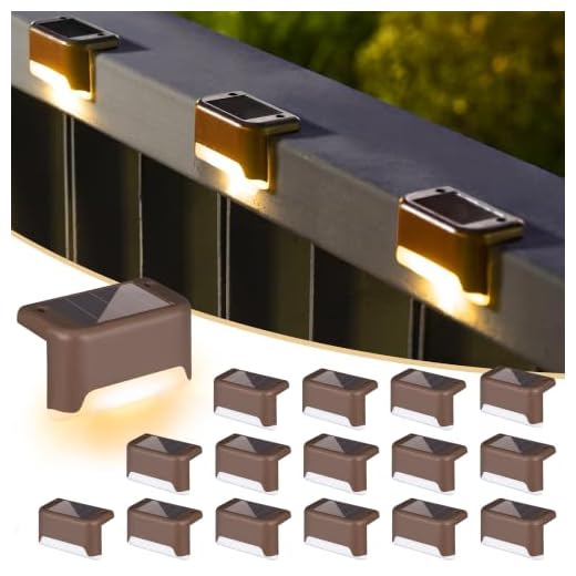 SOLPEX Solar Deck Lights Outdoor 16 Pack, Solar Step Lights Waterproof Led Solar Lights for Outdoor Stairs, Step, Fence, Balcony, Yard, Patio, and Pathway(Warm White)