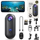 vadeny 4K POV Thumb Action Camera Wearable Mini Body Camera Clip On 6‑Axis EIS Waterproof...