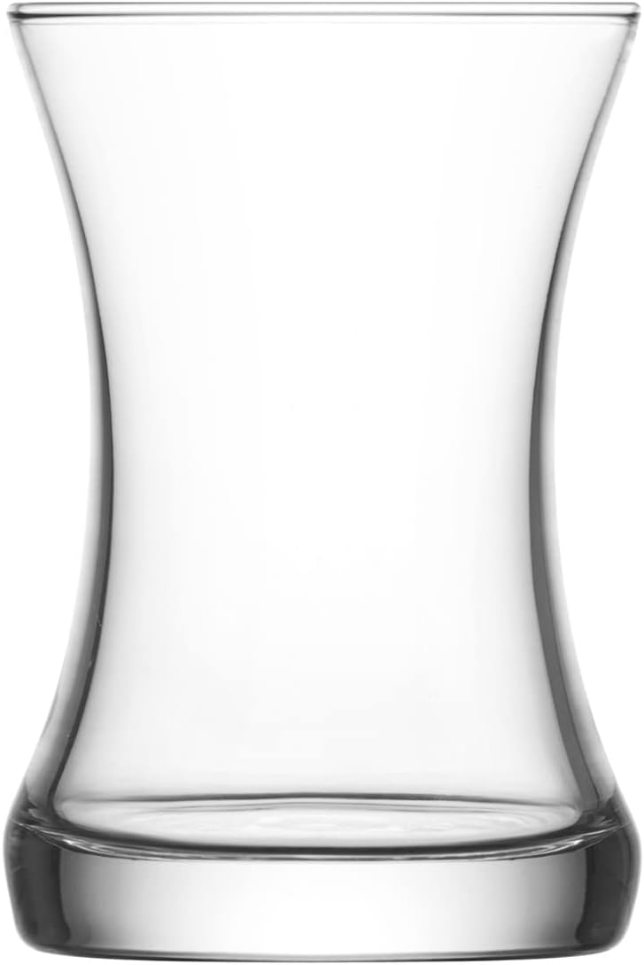 lav Classical Turkish Tea Glasses with Heavy Base | Set of 6 | 5.25 oz | Housewarming Gift Set, Tradiitonal Tea Cups, Slim Tea Glass