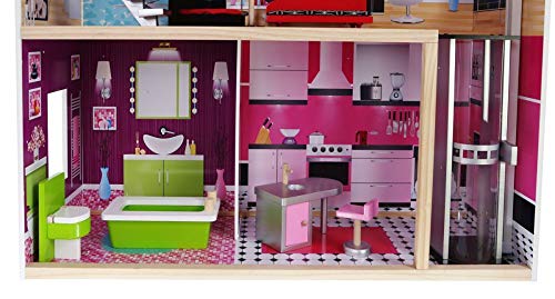 Eco Toys Puppenhaus Residenz Luxus Malibu Puppenstube Holz Malibu NEU 4118 – Bild 4