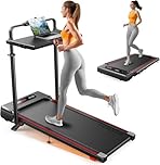Folding Treadmill with 10% Incline and Handle, 3 in 1 Foldable Treadmill for Home/Office, 12KM/H Walking Pad, 2.5HP Under Desk Running Machines with Adjustable Height, LED Screen, App Control