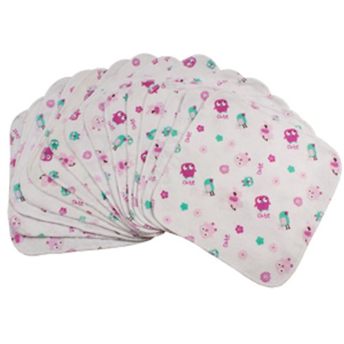 OsoCozy Printed Flannel Baby Wipes - 15 Pack (Baby Chick) - Reusable And Washable - Use With Cloth Diapers And Other Cleanups - Soft And Absorbent