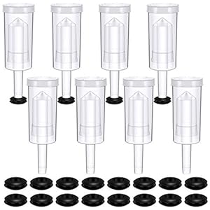 Dreamtop Airlock Set voor fermentatie met siliconen doorvoertules Plastic fermentatie Airlock voor het bewaren, brouwen, maken van wijn, fermentatie zuurkool, Kimchi (8 stuks Airlock en 20 doorvoertuigen)
