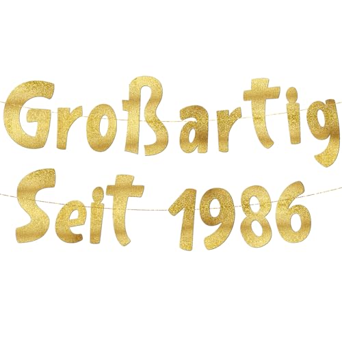 40. Geburtstag Girlande Großartig Seit 1986 Gold Glitzer Geburtstagsdeko Deko & Geschenke zum 40. Party Zubehör für Sie & Ihn