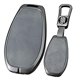 ontto Grau Autoschlüssel Hülle Passt für Leapmotor C16 C11 C10 C01 T03 S01 4 Tasten Leder Schutzhülle für Auto-Fernschlüssel Schlüsselhülle Schlüsselcover Metallgehäuse Schlüsselanhänger Autozubehör A
