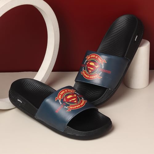 Image of YOHO Sliders for Men | Comfortable and Lightweight Slides | WB Cartoon & Comic Characters: Batman,Superman,Tom & Jerry,Rick & Morty,Big Bang Theory, Friends and Scooby Doo for Boys