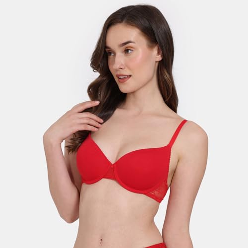 Image of Zivame Beautiful Basics Padded Wired Medium Coverage T-Shirt Bra, Anthracite