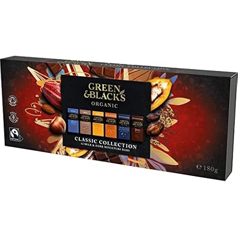 Green & Black's Organic Classic Milk & Dark Miniature Chocolate Gift Collection 180g. Christmas, Confectionery, Easter, Big Night In, Birthday, Sharing Chocolate Box, Present, great gift, OFFICIAL Cover