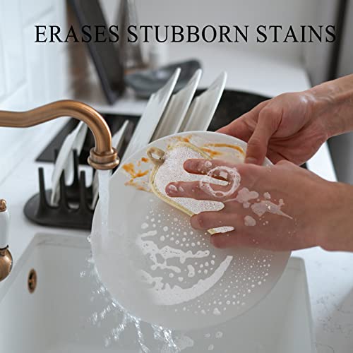 Image of Kitchen Scrub Sponges, Heavy Duty Cleaning Non-Scratch Scrub Sponge, Reusable Microfiber Sponge for Household Cleaning, Random Colors (More)