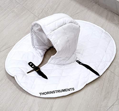 THOR INSTRUMENTS Medieval Renaissance New Armor Padded Arming Cap Collar Head Neck Cotton White SCA Rustic Vintage Home Decor Gifts - Image 6